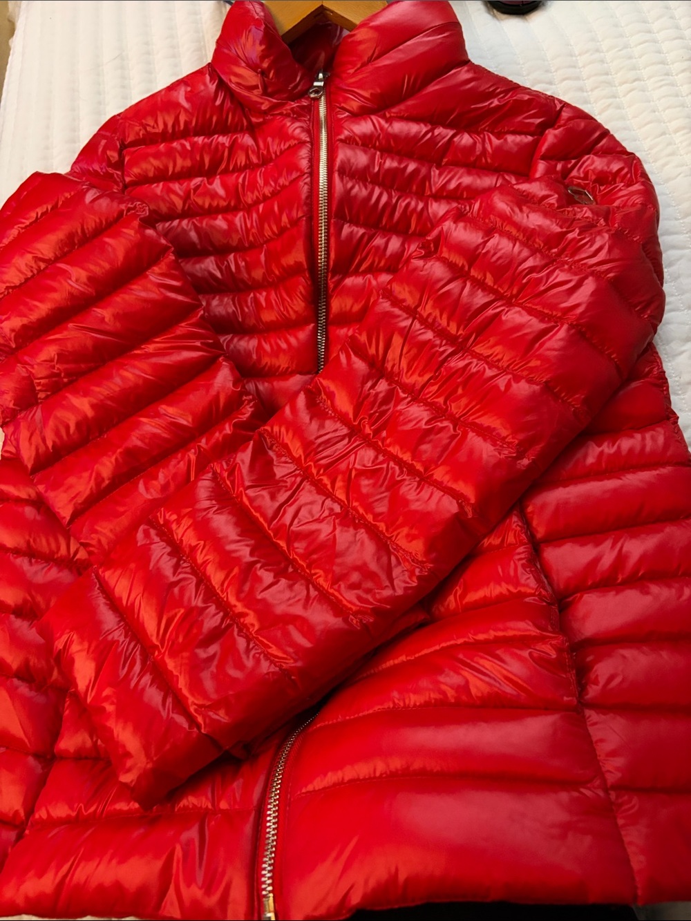 kate spade Shiny Red Packable Puffer Jacket